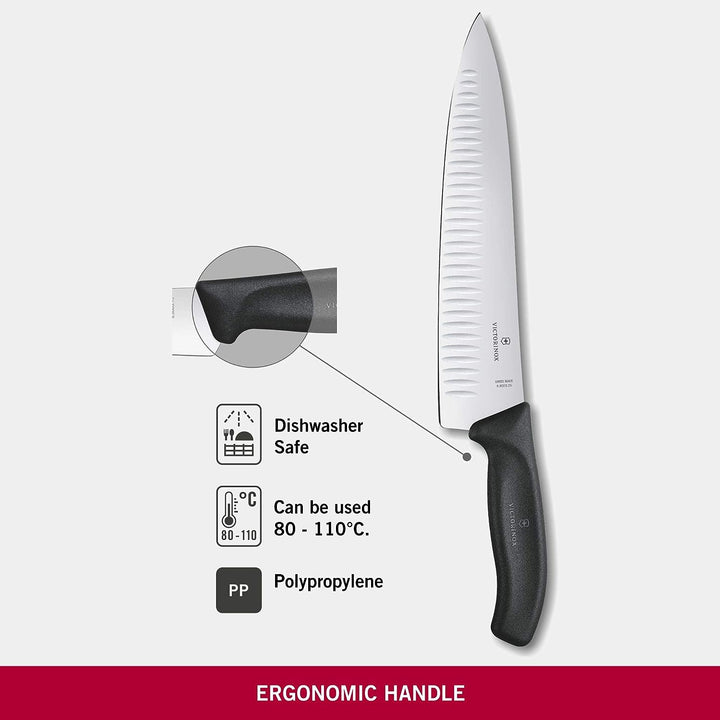 Victorinox, Swiss Classic, Profi Tranchiermesser, Extra Scharfe Klinge, Kullenschliff, 25 cm, Robust