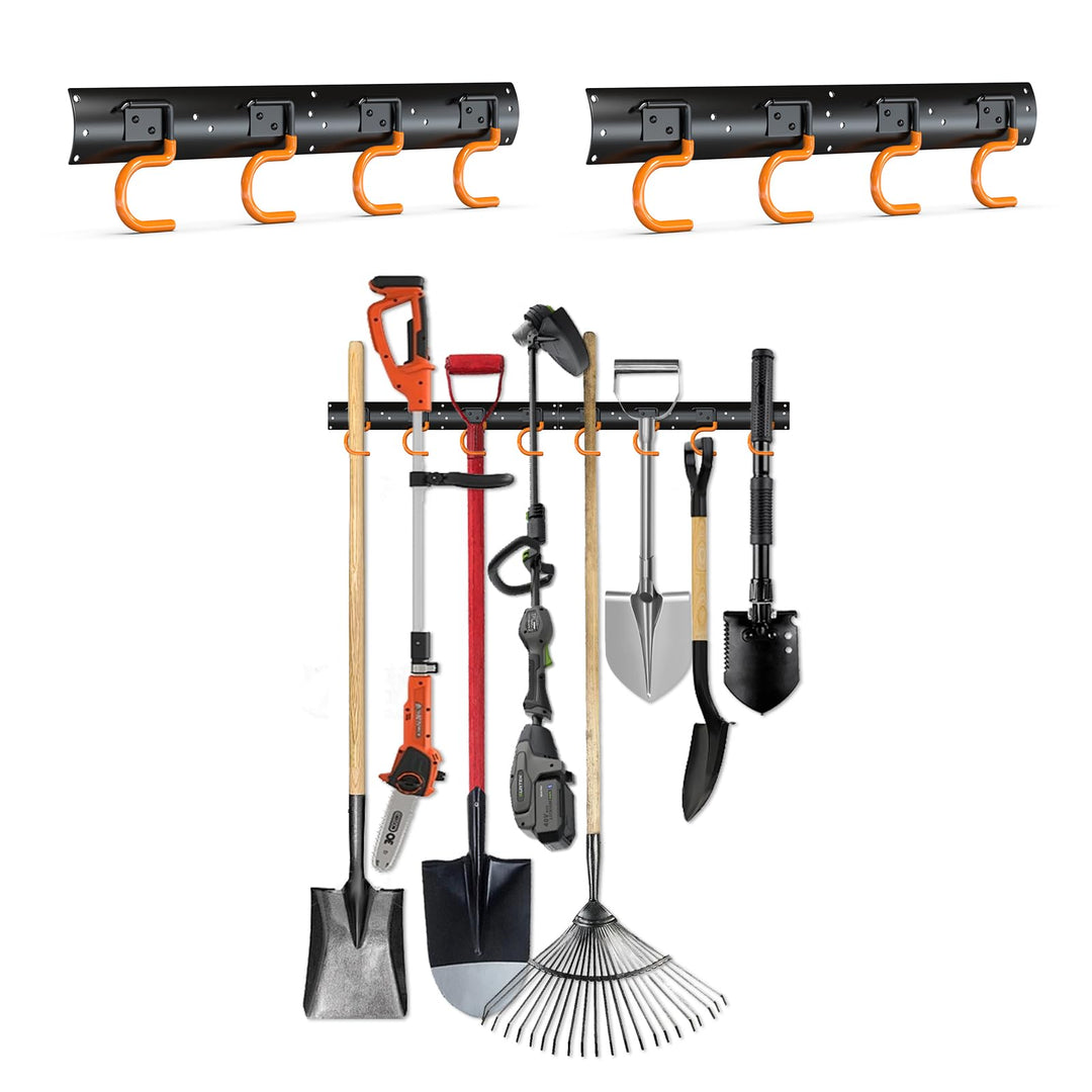 3-H Wandhalterung Gartengeräte 2 x 42cm,Gartengeräte Aufhängung Stahl,Gartengerätehalter für Garage,