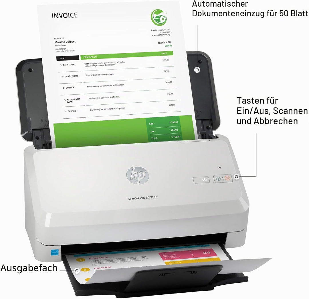 HP Scanjet Pro 2000 s2 Sheet-Feed - Dokumentenscanner - Desktop-Gerät - USB 3.0
