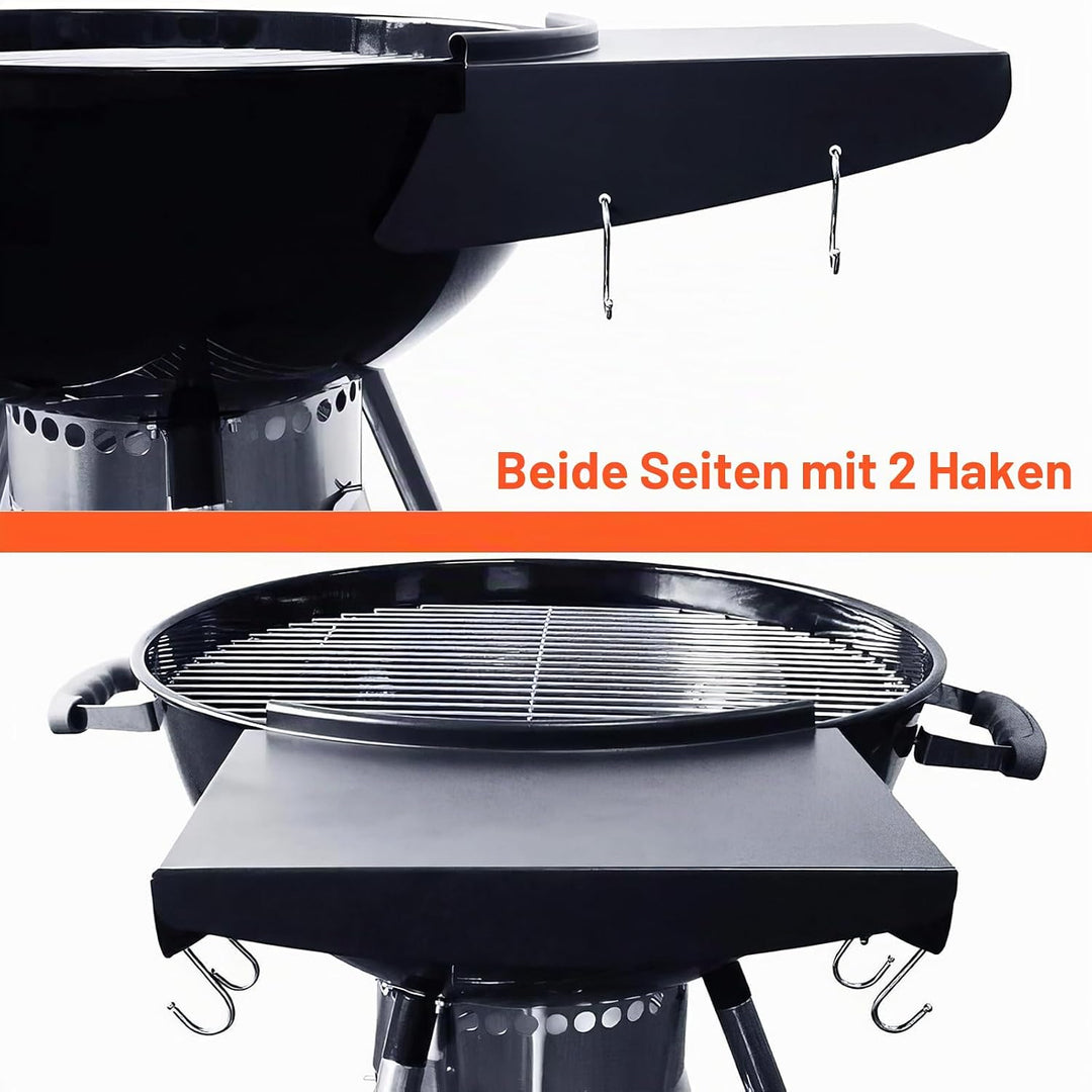 GFTIME Grill Beistelltisch für Weber 57 cm Kugelgrill, Master-Touch & Napoleon Kettle, Klappbarer BB
