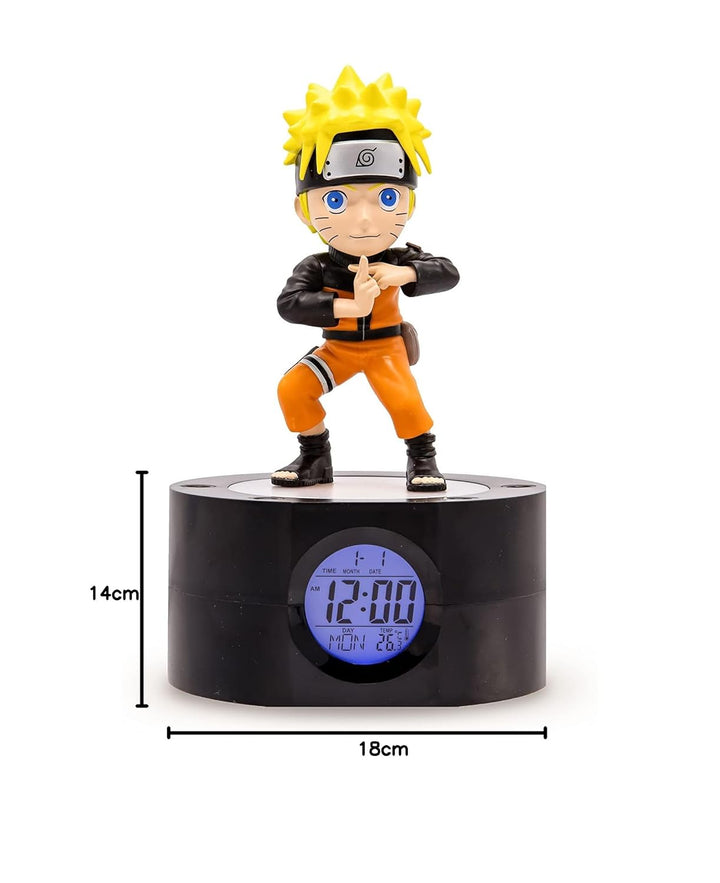 Teknofun - Naruto Shippuden Wecker - Beleuchteter Retro-Bildschirm - Digitale Anzeige - Programmierb