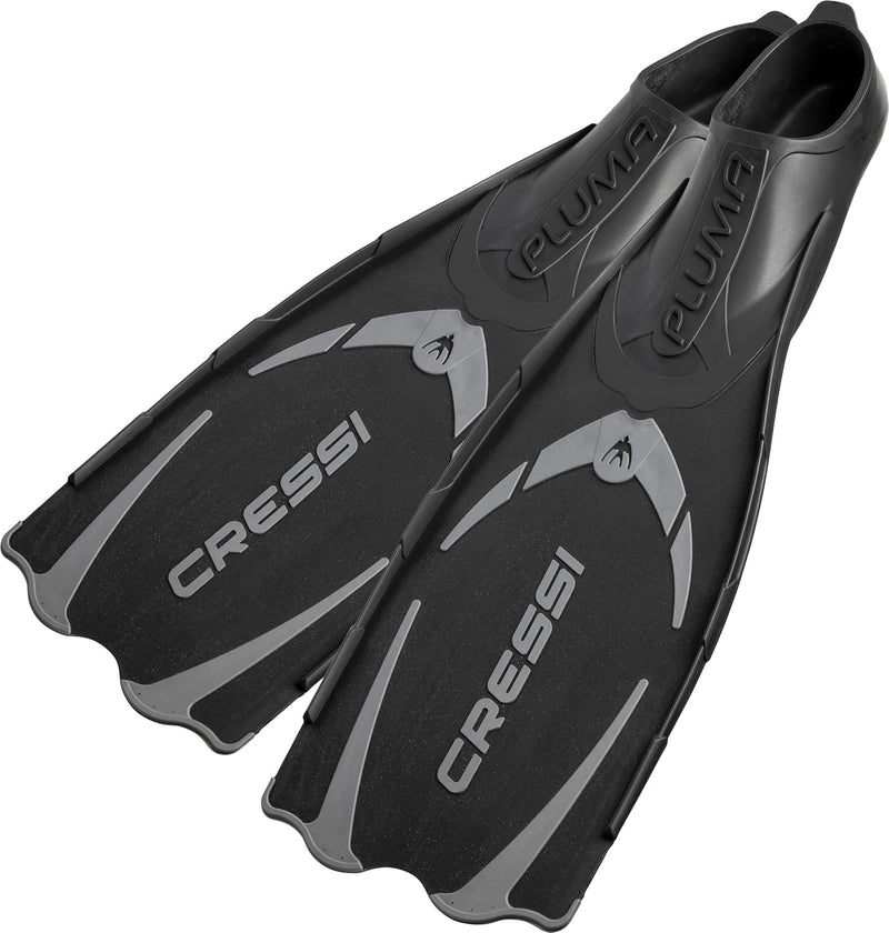 Cressi Pluma / Pluma Bag - Premium Flossen Set Schwarz/Silber 39/40 Single, Schwarz/Silber 39/40 Sin