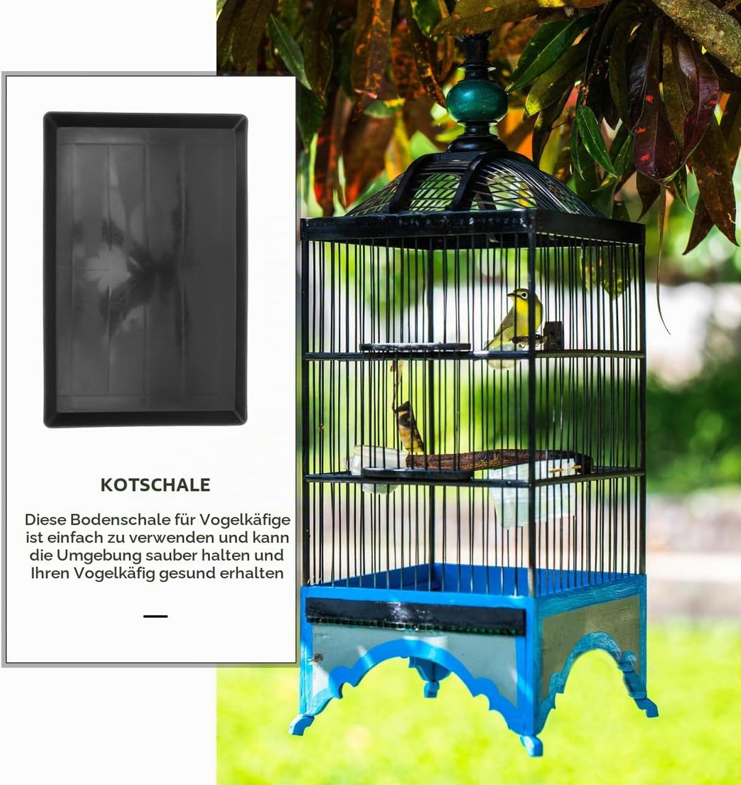 TOYANDONA 2 Stück Haustier Kotschale aus Verschleissfestem Kunststoff Formstabile Vogelkäfig Bodensc