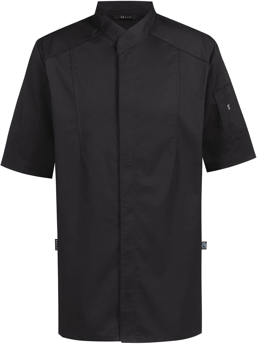 Greiff Grösse 3XL gastro moda Herren Cuisine Premium Kochjacke Halbarm Regular Fit Schwarz Modell 55