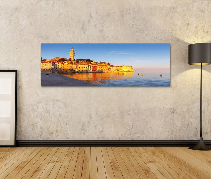 islandburner Bild Bilder auf Leinwand Schöner Sonnenuntergang in Rovinj in der adriatischen Seeküste