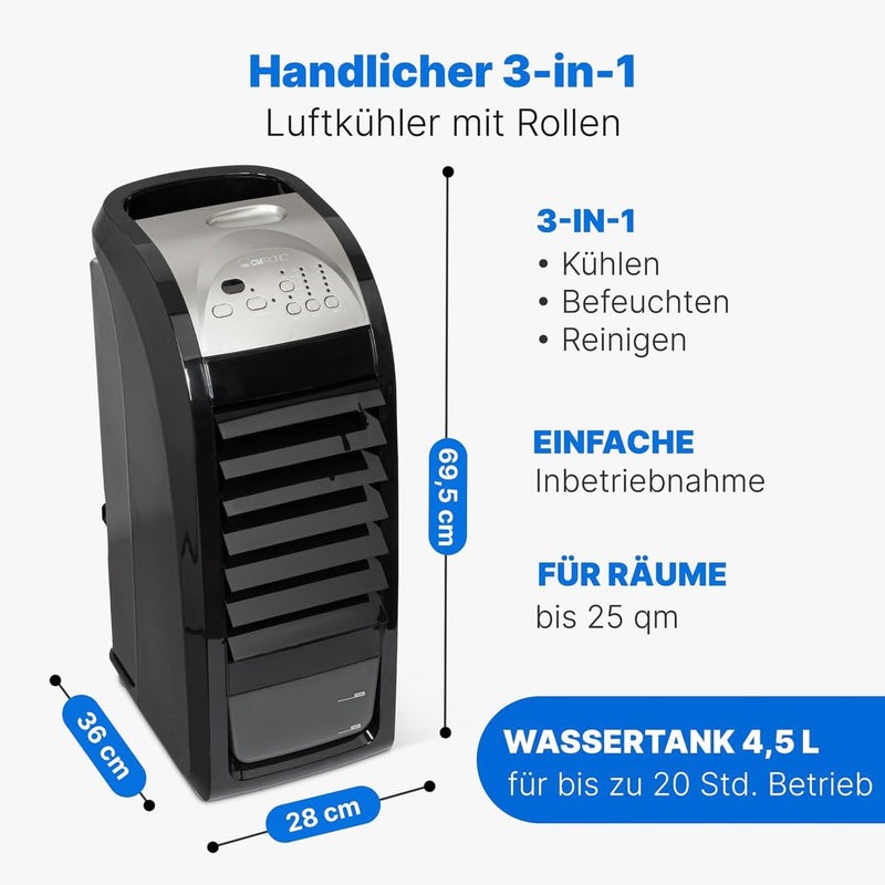 Clatronic 3in1 Klimaanlage/ Klimagerät/ Luftentfeuchter/ Luftreiniger/ Luftkühler LK 3742; mobil; fü