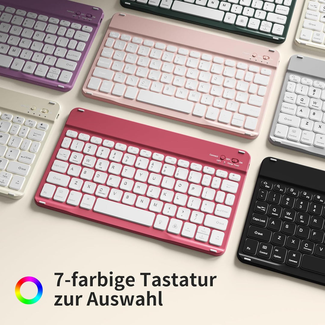 Hülle mit Tastatur für iPad A16 11/10 Generation (2025/2022, 11/10.9 Zoll) mit Stifthalter, Magnetis