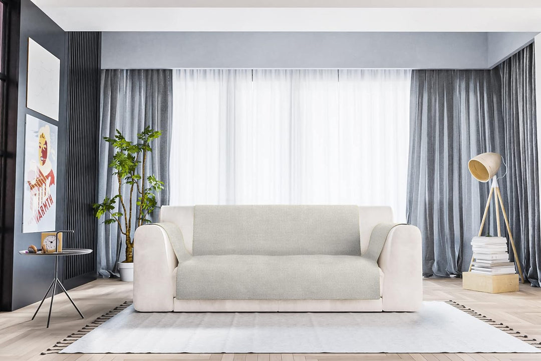 Italian Bed Linen CD-COMFORT-PANNA-2PMX Komfort-Antigleiten-Sofa-Decke,2 Plätze Maxy, Creme 2 Plätze