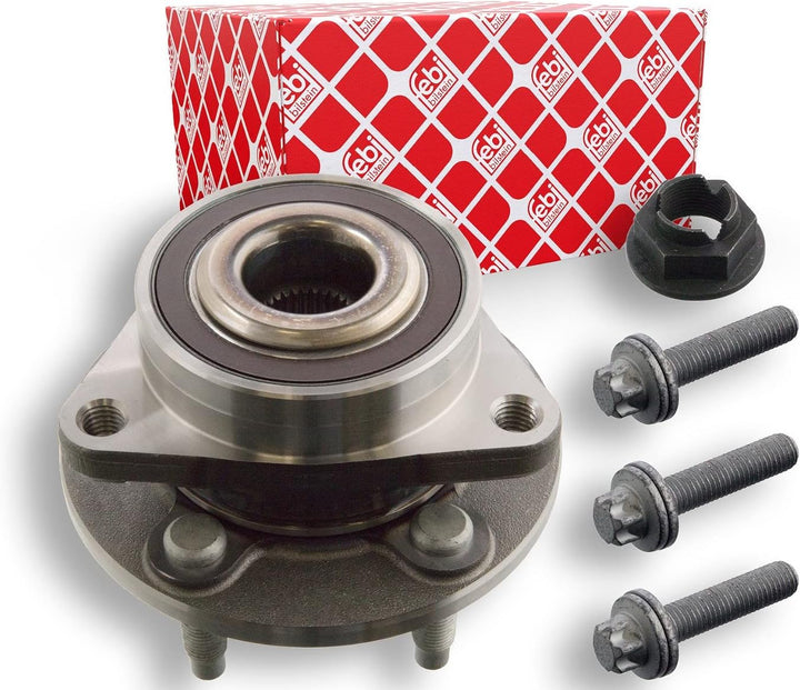 febi bilstein 40098 Radlagersatz mit Radnabe, Achsmutter und Befestigungsschrauben , 1 Stück