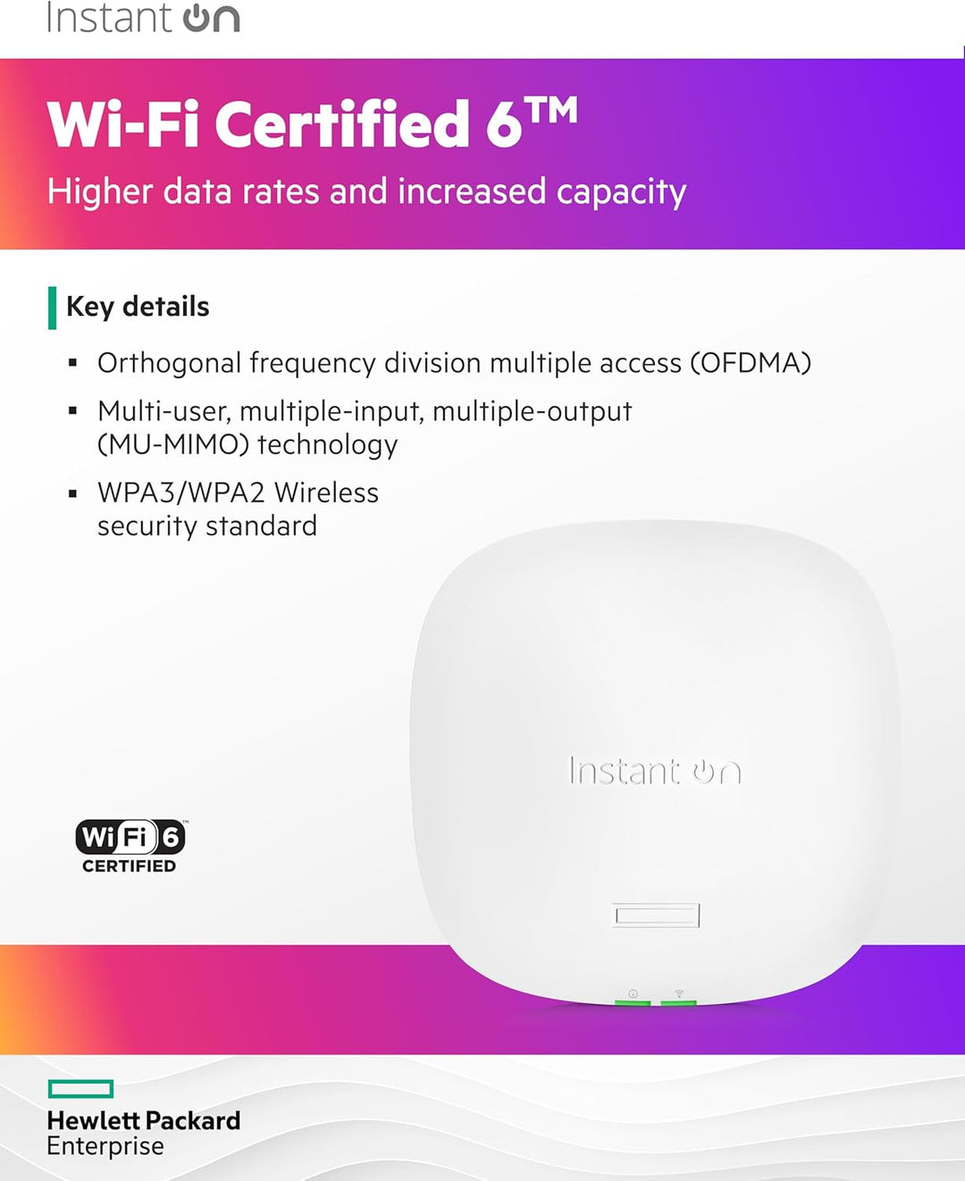 Aruba Instant On AP25 4x4 Wi-Fi 6 Access Point | RW Rest-of-World-Modell | Netzteil Nicht im Lieferu