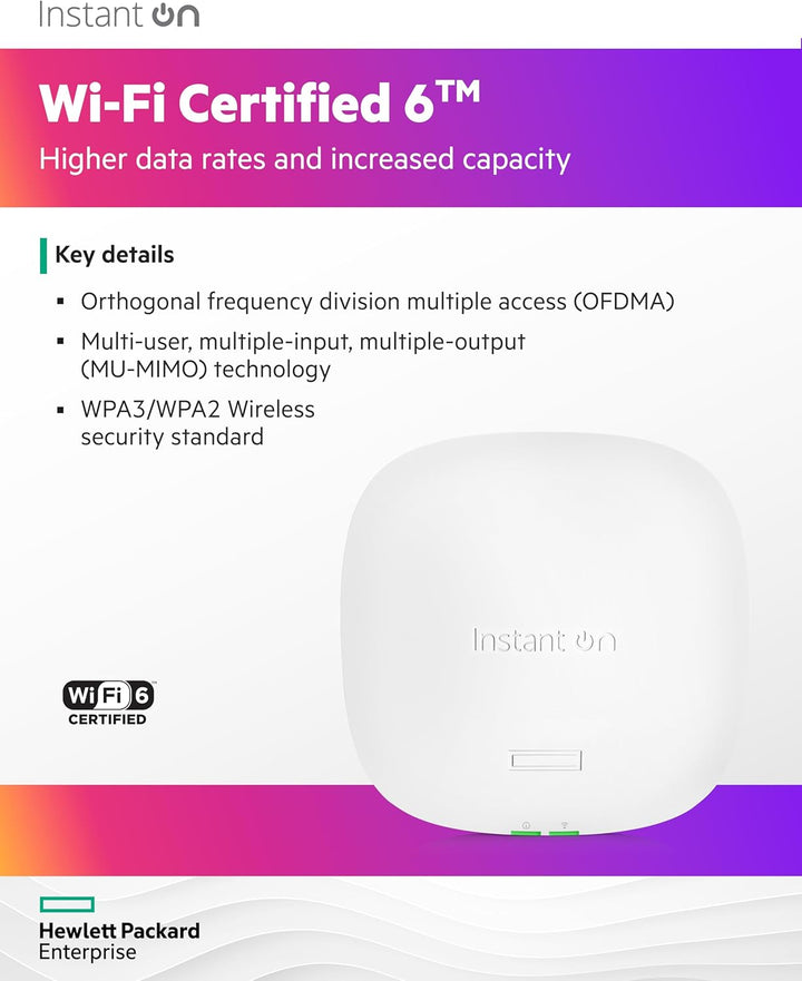 Aruba Instant On AP25 4x4 Wi-Fi 6 Access Point | RW Rest-of-World-Modell | Netzteil Nicht im Lieferu