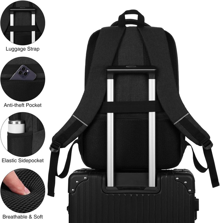 YAMTION 17,3 Zoll Rucksack Laptop Herren Gross mit Schuhfach und Laptopfach für Arbeit,Wasserdichter