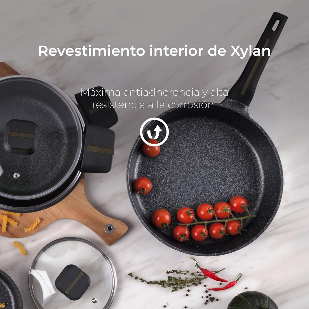 Set von 2 Pfannen Ø20Ø24cm mit Bistro-Schützern San Ignacio 2 Bratpfannen (20 und 24 cm)+2 Schutzvor