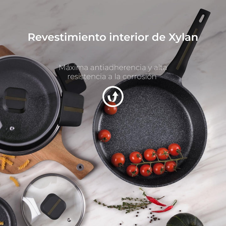 Set von 2 Pfannen Ø20Ø24cm mit Bistro-Schützern San Ignacio 2 Bratpfannen (20 und 24 cm)+2 Schutzvor