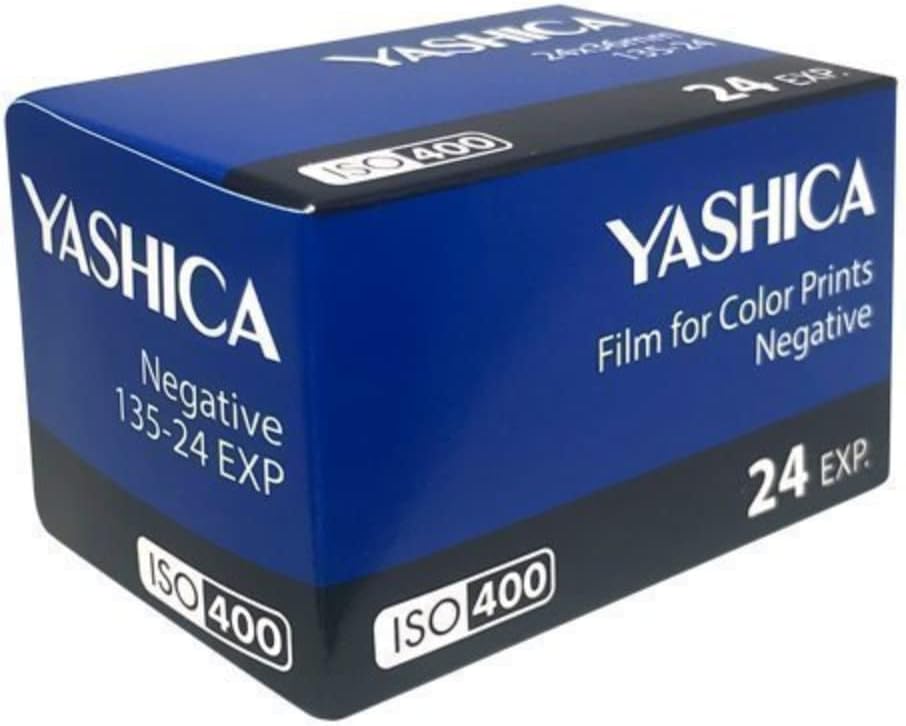 Yashica MF-1 orange Snapshot 35 mm Kleinbild Kamera-Set (mit eingelegtem Film + Batterie ), orange