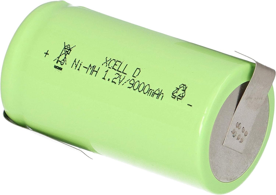10x XCell Mono D Akku Zelle 9000mAh / 1,2V / NIMH mit Z-Lötfahne - Hochleistungs- Markenzelle in Ind