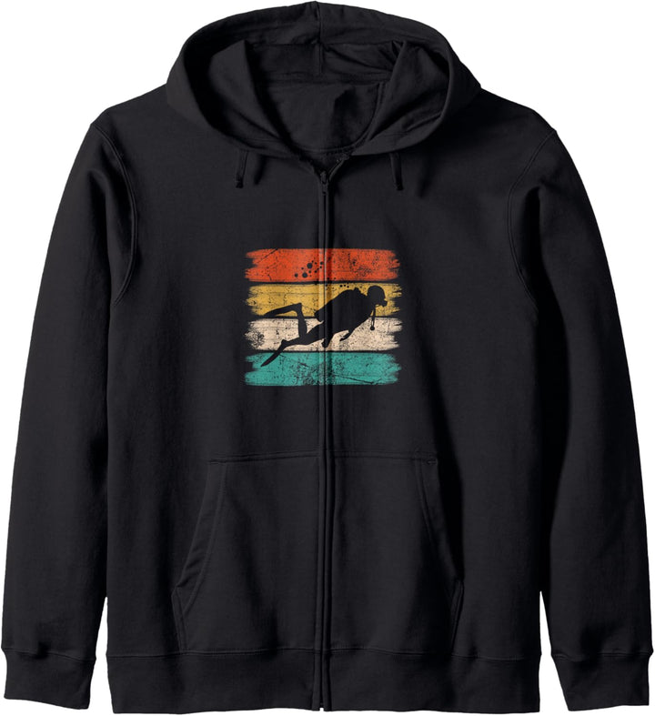 Streifen Vintage Style Design Scuba Diving Kapuzenjacke
