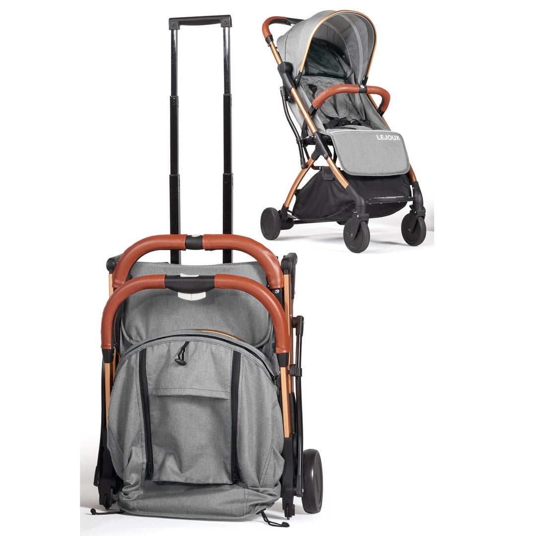 Lejoux™ Baby Kinderwagen Kinderwagen,Leichter faltbarer Reisebuggy mit 5-Punkt-Gurt, verstellbarer R