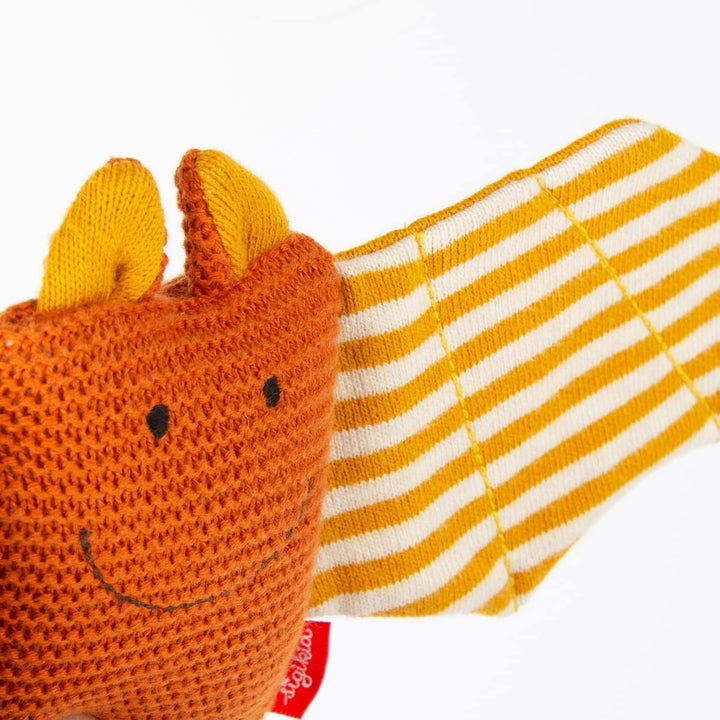 SIGIKID 39673 Strick-Greifling Fledermaus Knitted Love, Babyspielzeug aus Baumwollstrick mit Holzrin