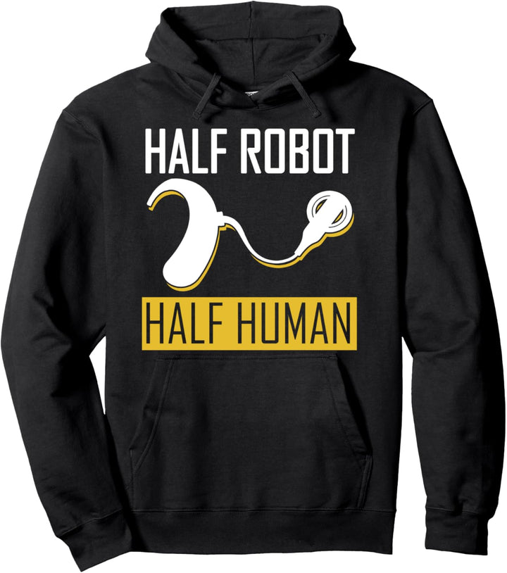 Half Robot Half Human T-Shirt für Cochlear Implant Awareness Pullover Hoodie