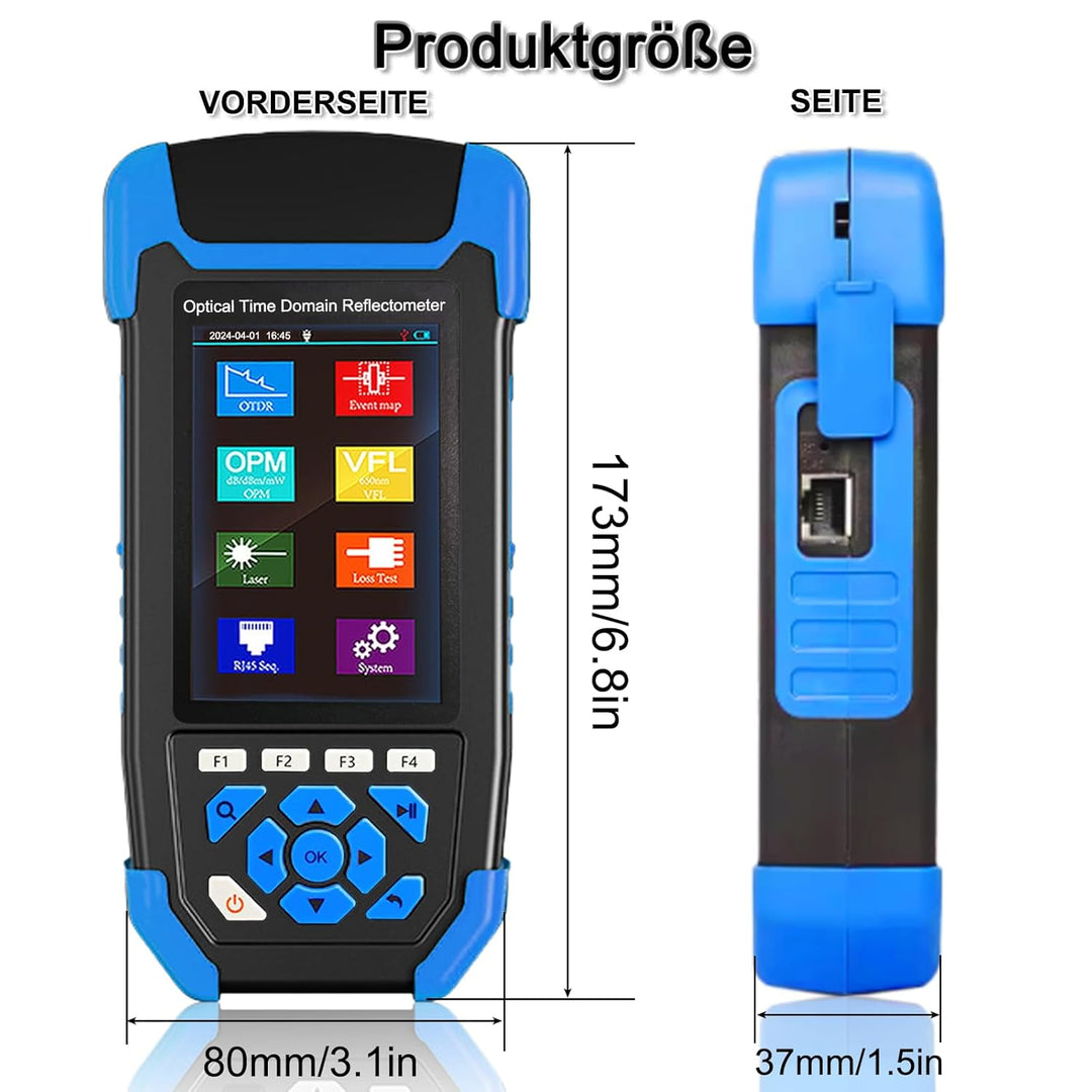 OTDR-Glasfaser-kabel-tester, 9-in-1-MultiFunktion OTDR für FTTx 1310/1550nm, 24/22dB, Bis 60KM, Opti
