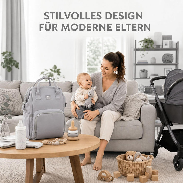 Fillikid Wickelrucksack Barcelona | Geräumiger & stylischer Rucksack mit vielen Fächern, isoliertem