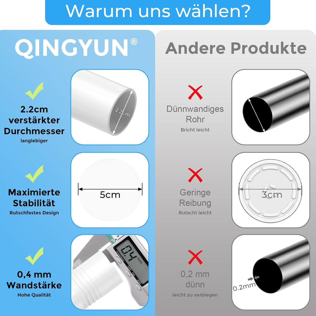 AIZESI Gardinenstange Ohne Bohren 81-122cm Ø 25 mm, Teleskopstange zum Klemmen - Verstellbare Vorhan