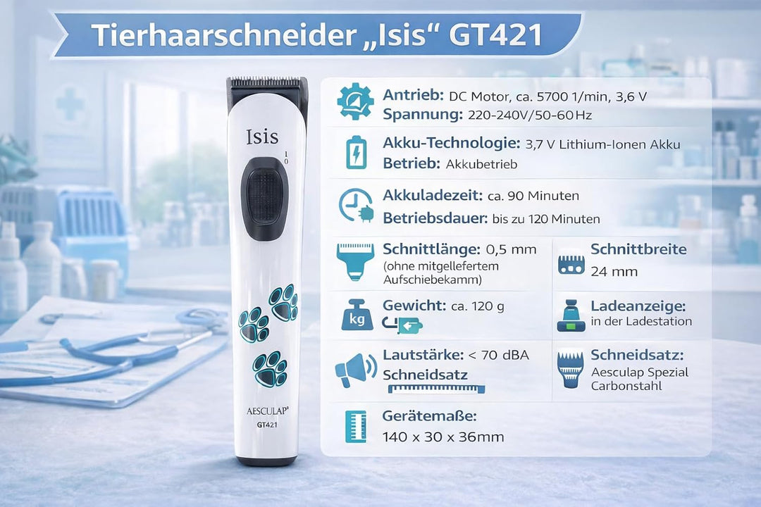 Rotschopf24 Schermaschine Aesculap ISIS GT421, kabellos + Tasche