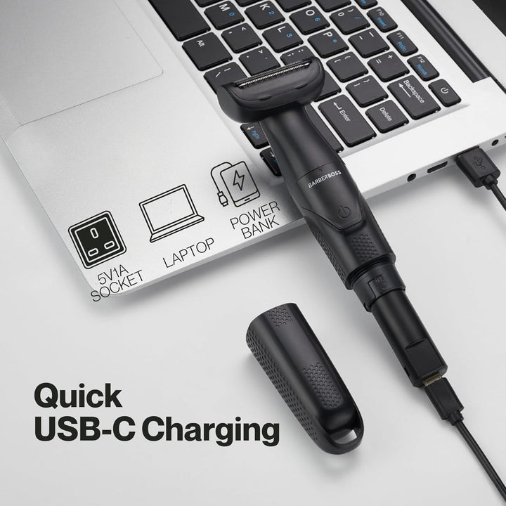 BarberBoss 3-in-1 Präzisionstrimmer Herren Bart- und Haarpflegeset für Männer, Körperpflege, Nasen-