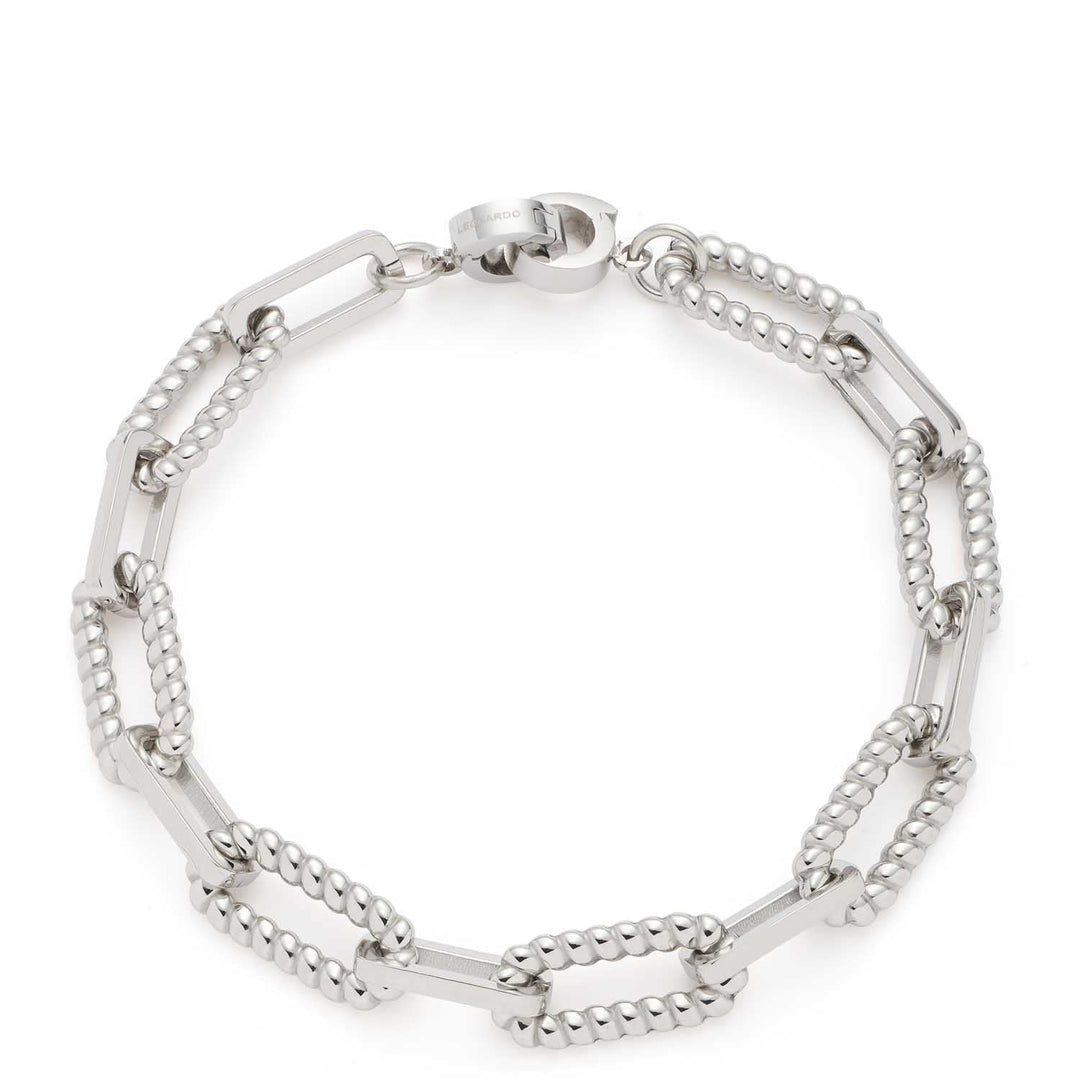 Leonardo Jewels Clip&amp;Mix Moni silbriges Armband, Armschmuck aus Edelstahl mit Clip&amp;Mix Verschluss, s