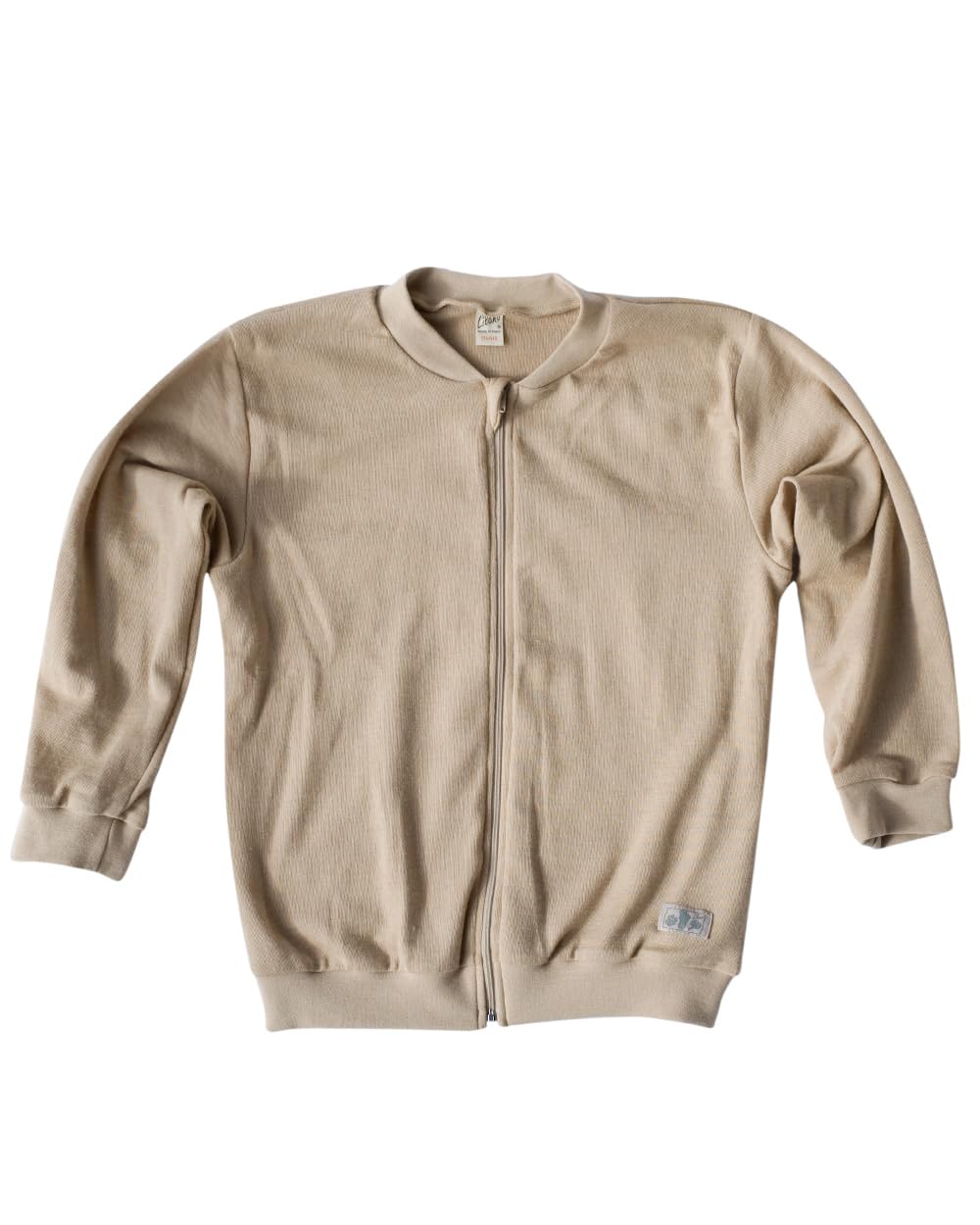 Lilano Wolle-Seide Baby- und Kleinkind Strickjacke, 70% Bio-Wolle, 30% Seide, mit Reissverschluss 50