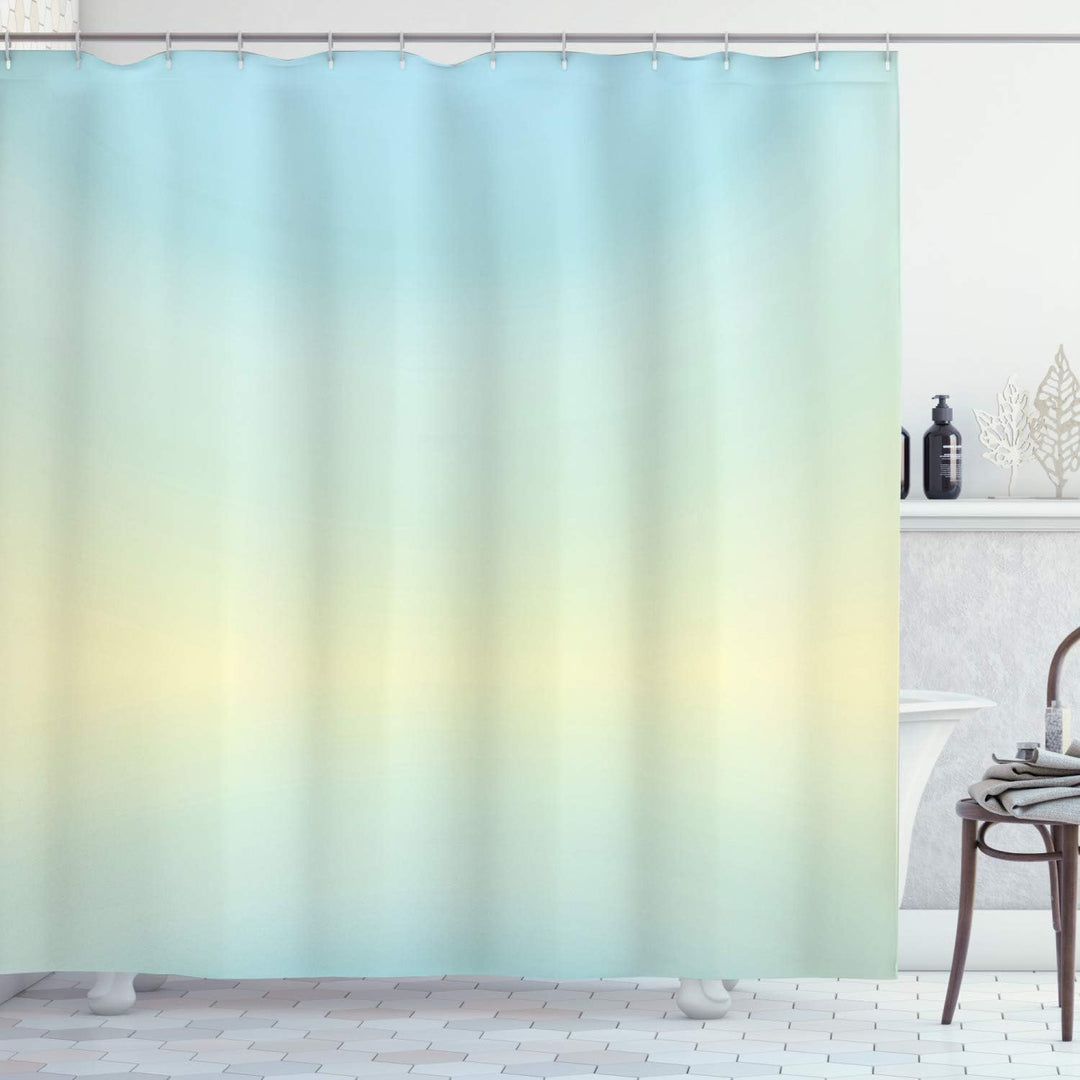 ABAKUHAUS Baby blau Duschvorhang, Abstrakte Moderne Ombre, Stoffliches Gewebe Badezimmerdekorationss