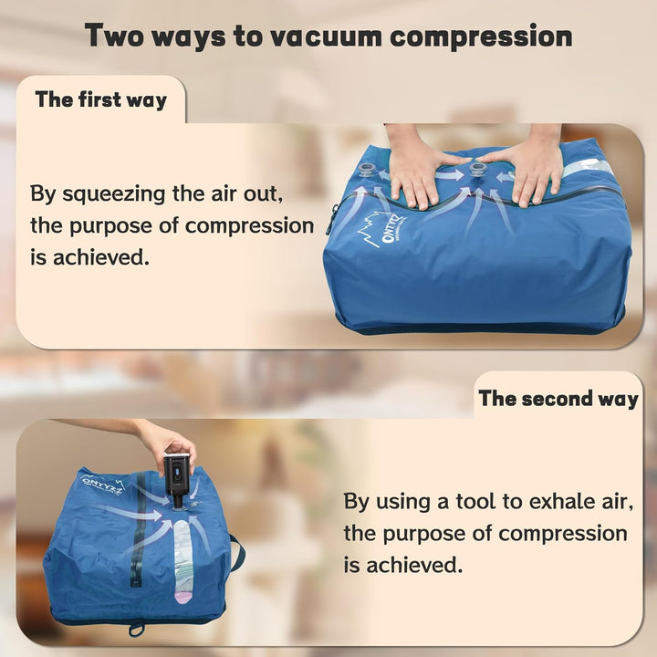 Vakuumbeutel für Kleidung Wiederverwendbar TPU Vakuumierbeutel mit Luftdichtem Ventil Reise Nylon Or