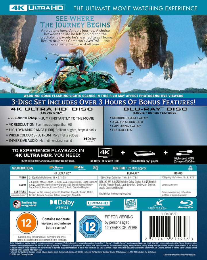 Avatar (2009) Remastered UHD [Blu-ray] [UK Import], 4K