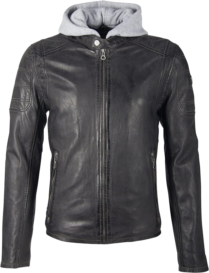 Gipsy Herren Rylo Lakev Lederjacke, Schwarz, M