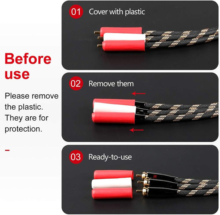 SKW Audio Kabel Cinch Stecker zu 2 Cinch Steckern, Stereo Audio Kabel, High Fidelity Signalkabel mit