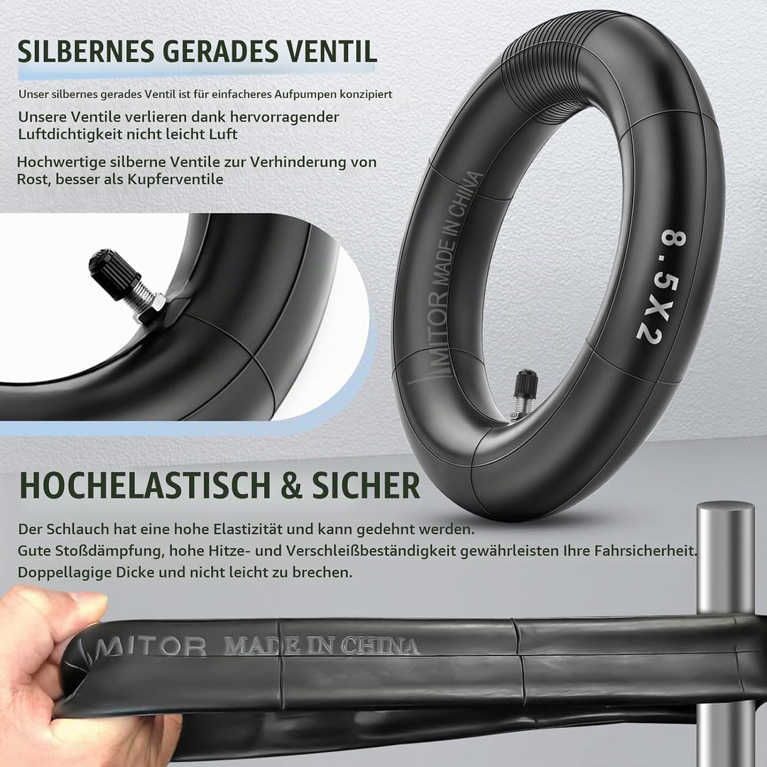 E Scooter Reifen 8 1/2 x2 Schlauch für Xiaomi Pro 2/Pro/M365/1S/Mi 3, 50/75-6.1 Reifen und Schlauch