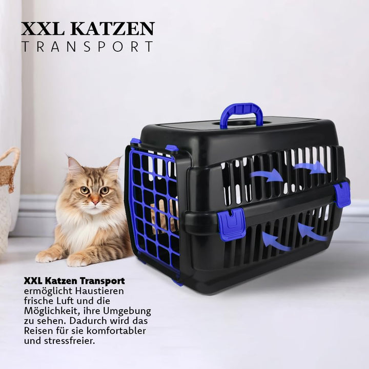 Katzen-Transportbox-Robuste Hartschalen | Strapazierfähige Katzenbox | Robuste Katzenbox aus Hartpla