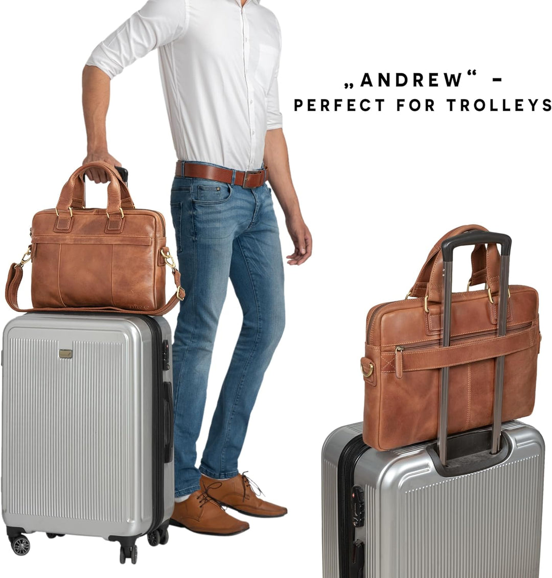 STILORD 'Andrew' Vintage Business Ledertasche Klassische Aktentasche für Herren und Damen 13,3 Zoll