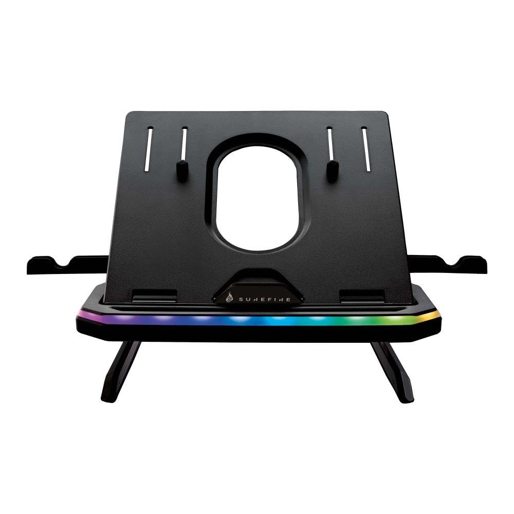 SureFire Portus X1 Gaming Laptop-Ständer, Notebook Stand höhenverstellbar mit RGB-Beleuchtung, Halte