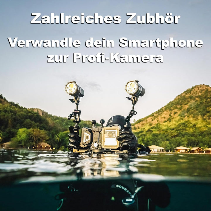 DIVEVOLK Unterwasser-Fotografie Seatouch 4 Max Unterwassergehäuse für iPhone 12/12 Pro/12 Pro Max/13