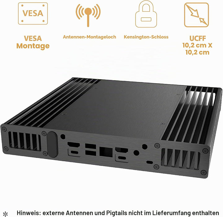 Akasa Plato WS, for Intel® NUC 13/12/11 Pro (Arena Canyon/Wall Street Canyon/Tiger Canyon), Aluminum