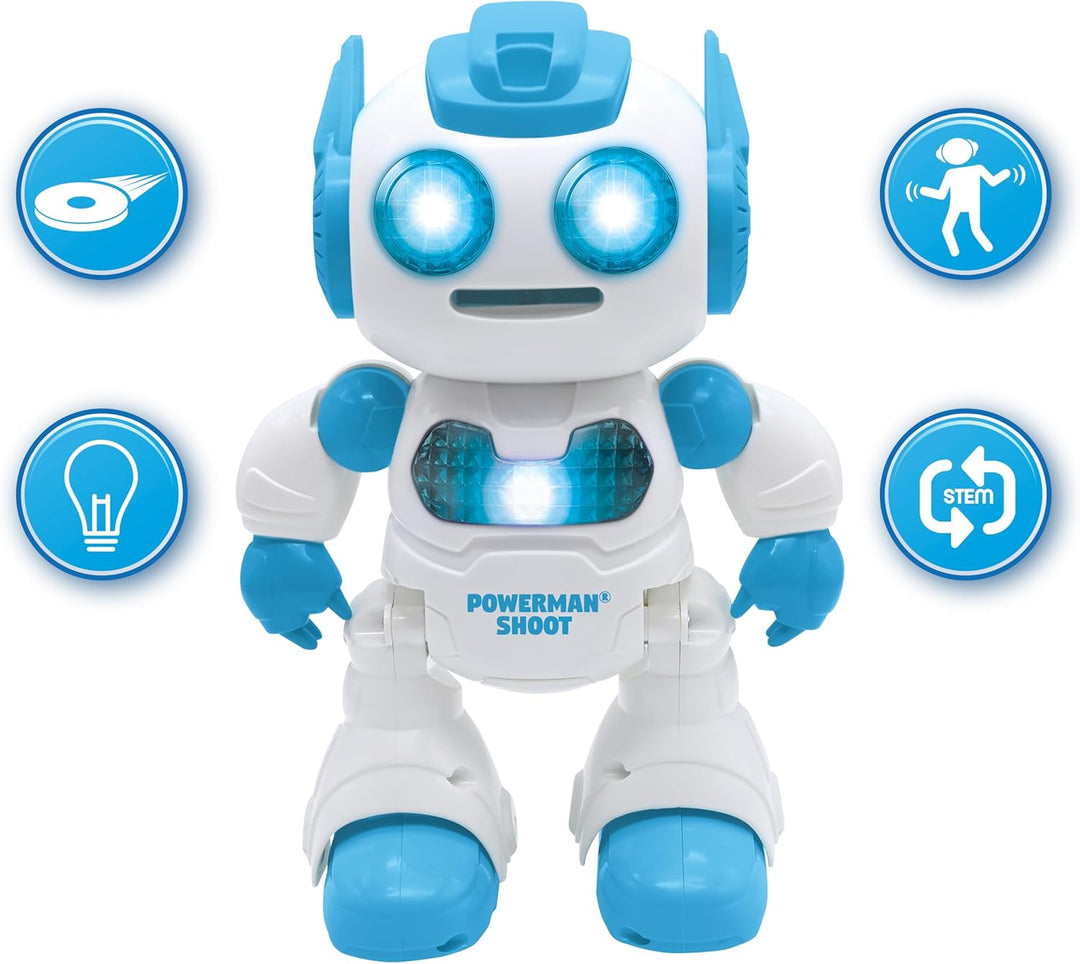 Lexibook, Powerman® Shoot - Mein erster Wurfscheibenroboter, Programmierbarer Ferngesteuerter Robote