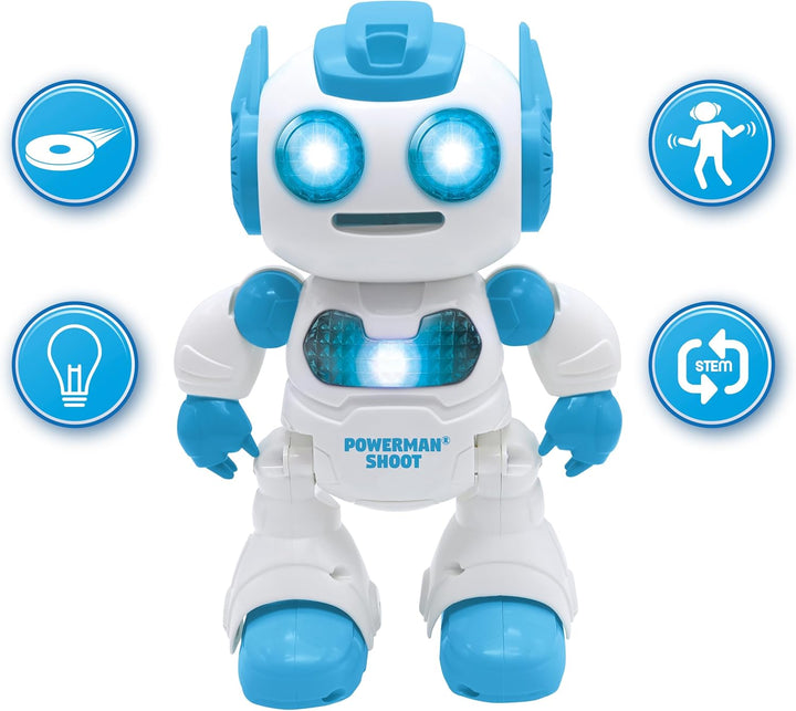 Lexibook, Powerman® Shoot - Mein erster Wurfscheibenroboter, Programmierbarer Ferngesteuerter Robote