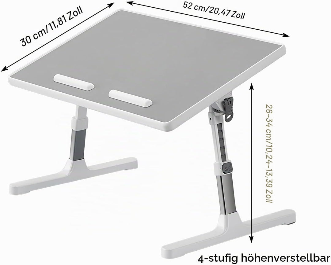 Laptoptisch fürs Bett, Laptoptisch Einstellbare Höhe, Laptoptisch mit klappbare Beine, Klappbarer La