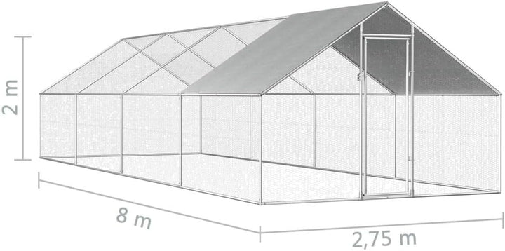 Festnight Outdoor-Hühnerkäfig mit PE-Dach Hühnerstall Kleintierstall Freilaufgehege Outdoor-Gehege 2