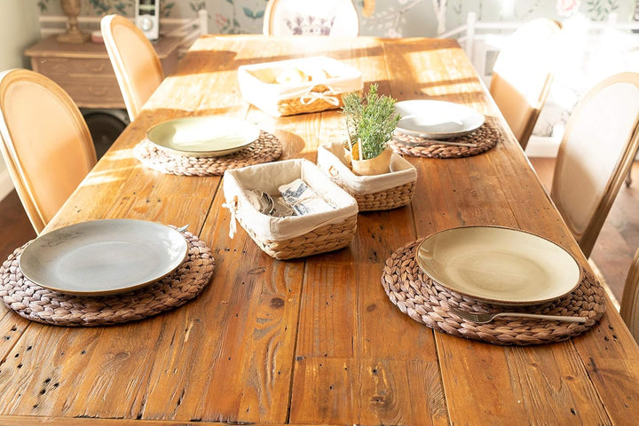 Decorasian Platzset aus Seegras - Wasserhyazinthe, 12er Set Tischset abwischbar 35cm Tischuntersetze