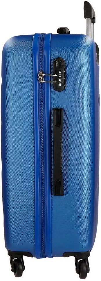 Roll Road Flex Grosser Koffer Blau 51x74x28 cms Hartschalen ABS Kombinationsschloss 91L 3,8Kgs 4 Räd
