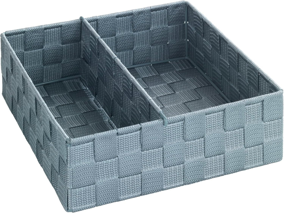 WENKO Küchenorganizer Adria Grau L 2 Fächer für getrennte Aufbewahrung Grau Grau 9 x 26 x 26 cm Sing