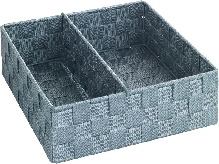 WENKO Küchenorganizer Adria Grau L 2 Fächer für getrennte Aufbewahrung Grau Grau 9 x 26 x 26 cm Sing